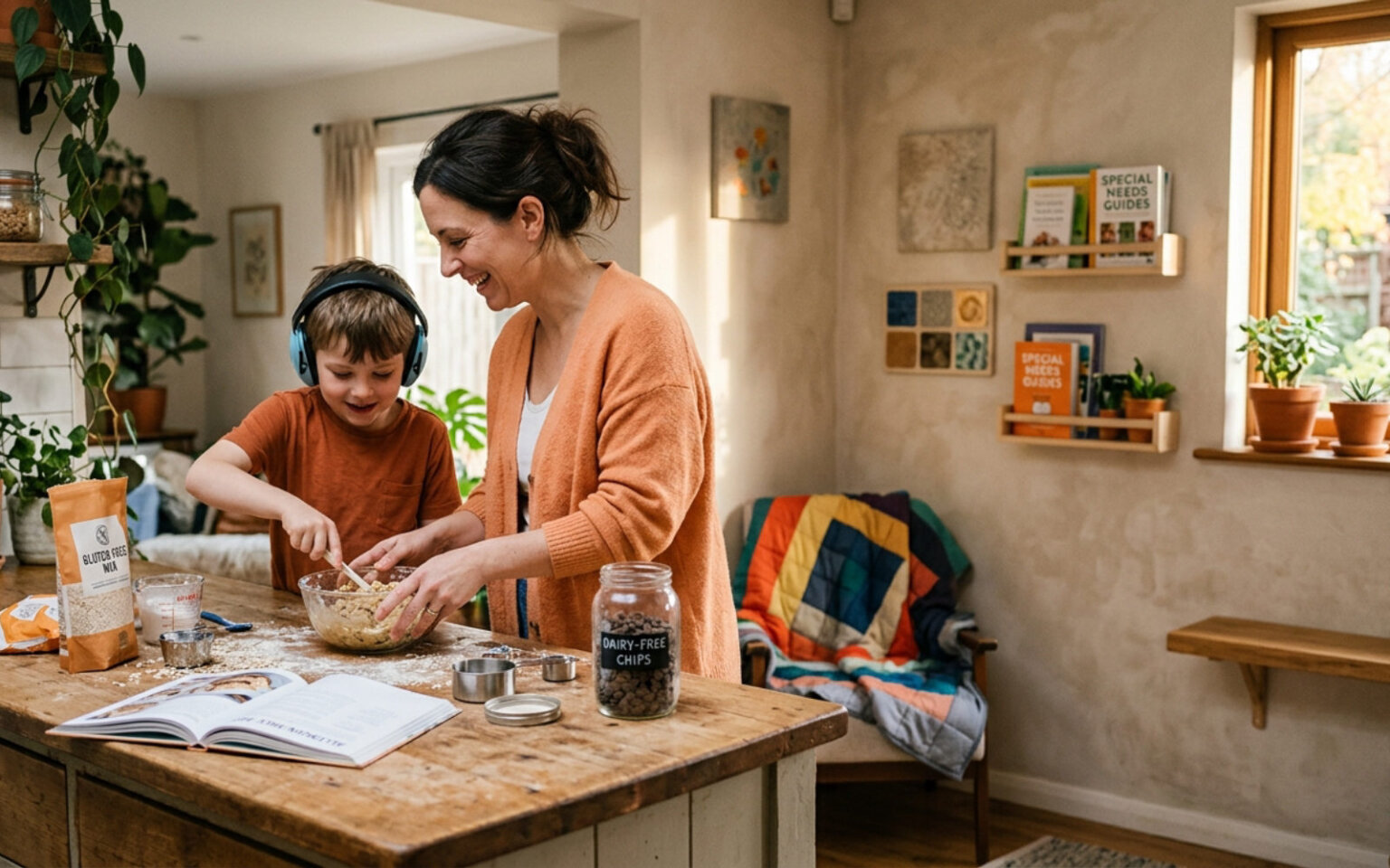 Special-needs parenting and family wellness: autism and disability guides, allergen-free eating, sensory-friendly homes